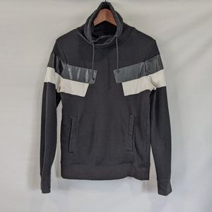 H&M Faux Leather Geometric Detail Sweater Size XS